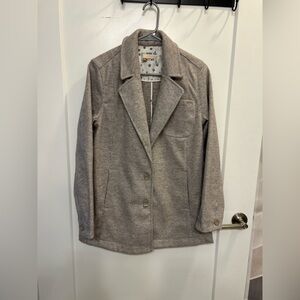 Like New Pilcro by Anthropology Gray Stripped Coat